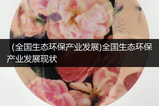 （全国生态环保产业发展)全国生态环保产业发展现状